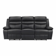 Pemberly Row 2-Piece Top Grain Leather Power Reclining Sofa Set in Black