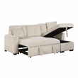 Pemberly Row 3-Piece Corduroy Reversible Sectional with Pull-Out Bed in Beige