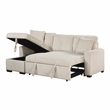 Pemberly Row 3-Piece Corduroy Reversible Sectional with Pull-Out Bed in Beige