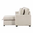 Pemberly Row 3-Piece Corduroy Reversible Sectional with Pull-Out Bed in Beige