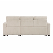 Pemberly Row 3-Piece Corduroy Reversible Sectional with Pull-Out Bed in Beige