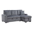 Pemberly Row 3-Piece Corduroy Reversible Sectional with Pull-Out Bed - Dark Gray