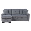 Pemberly Row 3-Piece Corduroy Reversible Sectional with Pull-Out Bed - Dark Gray