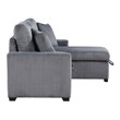 Pemberly Row 3-Piece Corduroy Reversible Sectional with Pull-Out Bed - Dark Gray