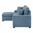 Pemberly Row 2-Piece Textured Fabric Sectional with Left Chaise and Bed in Blue