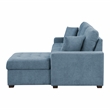 Pemberly Row 2-Piece Textured Fabric Sectional with Right Chaise and Bed in Blue