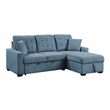 Pemberly Row 2-Piece Textured Fabric Sectional with Right Chaise and Bed in Blue