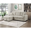Pemberly Row 2-Piece Textured Fabric Sectional with Left Chaise and Bed in Sand