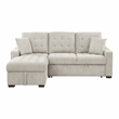 Pemberly Row 2-Piece Textured Fabric Sectional with Left Chaise and Bed in Sand