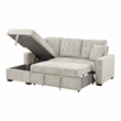 Pemberly Row 2-Piece Textured Fabric Sectional with Left Chaise and Bed in Sand