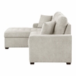 Pemberly Row 2-Piece Textured Fabric Sectional with Left Chaise and Bed in Sand