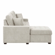 Pemberly Row 2-Piece Textured Fabric Sectional with Left Chaise and Bed in Sand