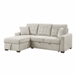 Pemberly Row 2-Piece Textured Fabric Sectional with Left Chaise and Bed in Sand