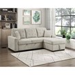 Pemberly Row 2-Piece Textured Fabric Sectional with Right Chaise and Bed in Sand