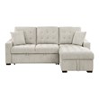 Pemberly Row 2-Piece Textured Fabric Sectional with Right Chaise and Bed in Sand