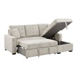 Pemberly Row 2-Piece Textured Fabric Sectional with Right Chaise and Bed in Sand