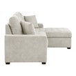 Pemberly Row 2-Piece Textured Fabric Sectional with Right Chaise and Bed in Sand