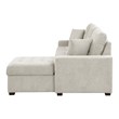 Pemberly Row 2-Piece Textured Fabric Sectional with Right Chaise and Bed in Sand