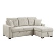 Pemberly Row 2-Piece Textured Fabric Sectional with Right Chaise and Bed in Sand