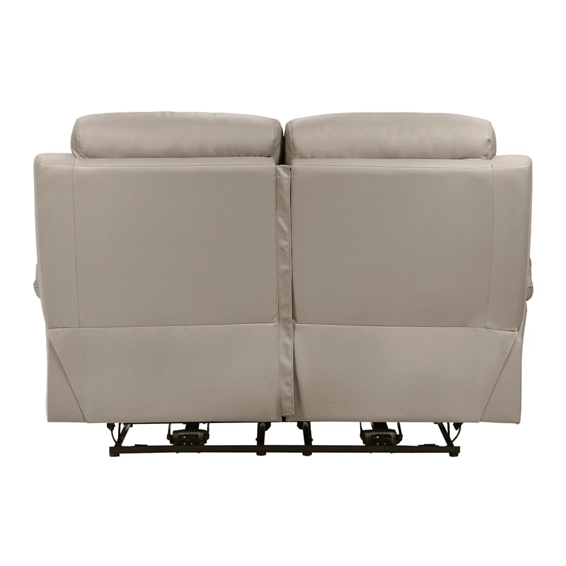 Pemberly Row 2-Piece Top Grain Leather Power Reclining Sofa Set in Latte