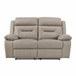 Pemberly Row 2-Piece Top Grain Leather Reclining Sofa Set in Latte