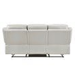 Pemberly Row 2-Piece Top Grain Leather Reclining Sofa Set in Silver