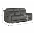 Pemberly Row 2-Piece Textured Microfiber Reclining Sofa Set in Brownish Gray