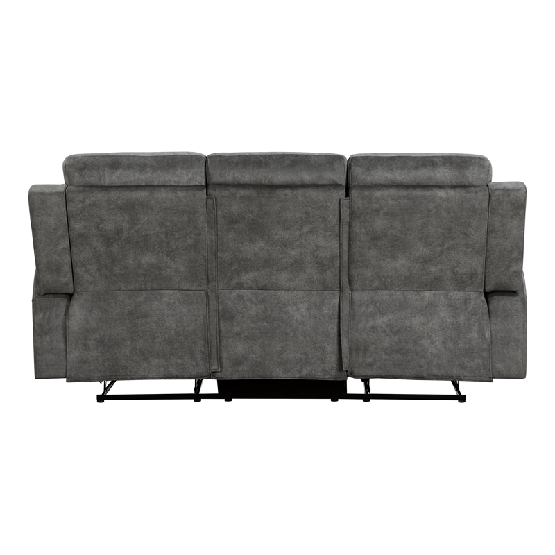 Pemberly Row 2-Piece Textured Microfiber Reclining Sofa Set in Brownish Gray