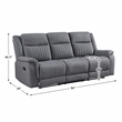 Pemberly Row 2-Piece Polished Microfiber Double Reclining Sofa Set in Gray