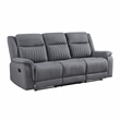 Pemberly Row 2-Piece Polished Microfiber Double Reclining Sofa Set in Gray