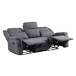 Pemberly Row 2-Piece Polished Microfiber Double Reclining Sofa Set in Gray