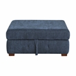 Pemberly Row 4-Piece Sectional with Right Chaise Ottoman & Pull-Out Bed in Blue