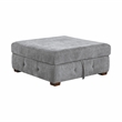 Pemberly Row 5-Piece Chenille Sectional with Left Chaise Ottoman and Bed in Gray