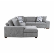 Pemberly Row 5-Piece Chenille Sectional with Left Chaise Ottoman and Bed in Gray