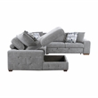 Pemberly Row 5-Piece Chenille Sectional with Left Chaise Ottoman and Bed in Gray