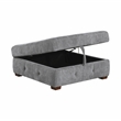Pemberly Row 5-Piece Chenille Sectional with Left Chaise Ottoman and Bed in Gray