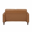 Pemberly Row Faux Leather 2-Piece Upholstered Sofa Set with Track Arms in Brown