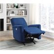 Pemberly Row Velvet Power Rocker Reclining Chair 300 lbs in Navy