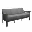 Pemberly Row Textured Fabric 2-Piece Upholstered Sofa Set with Wood Arms in Gray