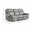 Pemberly Row Faux Leather 2-Piece Manual Reclining Sofa Set with USB in Gray