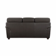 Pemberly Row Top Grain Leather 2-Piece Sofa Set with Nailhead Trim in Dark Brown