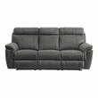 Pemberly Row Microfiber 2-Piece Manual Reclining Sofa Set with Console in Gray