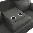 Pemberly Row Microfiber 2-Piece Manual Reclining Sofa Set with Console in Gray