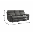 Pemberly Row Microfiber 2-Piece Manual Reclining Sofa Set with Console in Gray