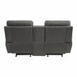 Pemberly Row Microfiber 2-Piece Manual Reclining Sofa Set with Console in Gray