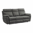 Pemberly Row Microfiber 2-Piece Manual Reclining Sofa Set with Console in Gray