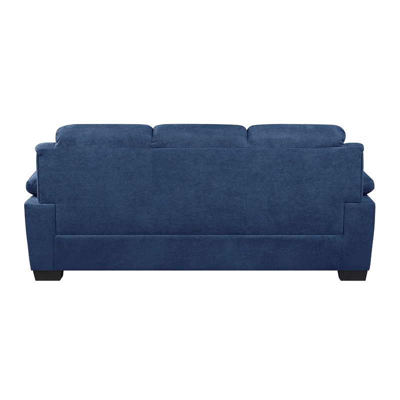 Pemberly Row Textured Fabric 2-Piece Sofa Set with Channel Tufting in Blue