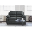 Pemberly Row Textured Fabric 2-Piece Sofa Set with Channel Tufting in Dark Gray