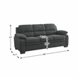 Pemberly Row Textured Fabric 2-Piece Sofa Set with Channel Tufting in Dark Gray