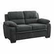 Pemberly Row Textured Fabric 2-Piece Sofa Set with Channel Tufting in Dark Gray